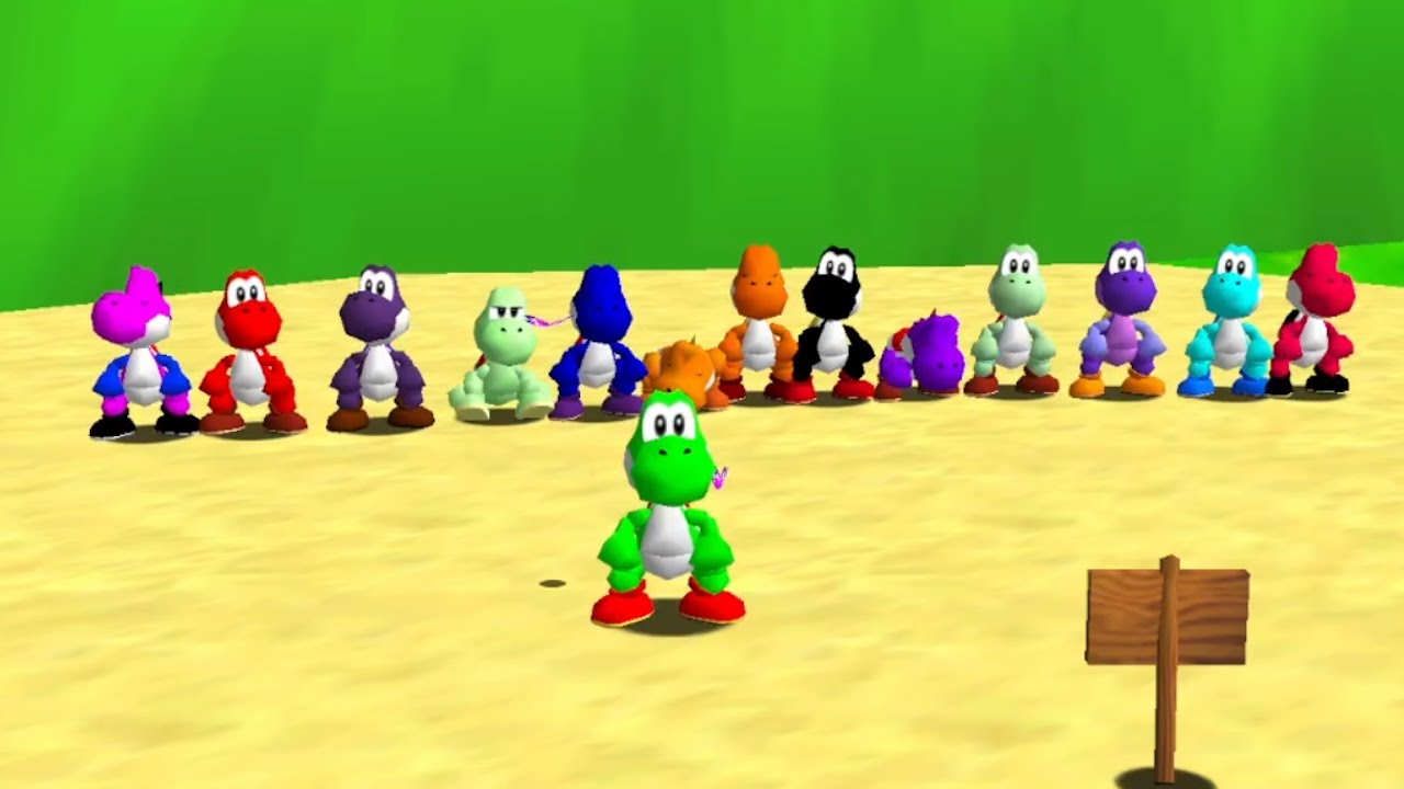 Super Mario 64 with Yoshi (14 Players) - 100% Full Game Walkthrough