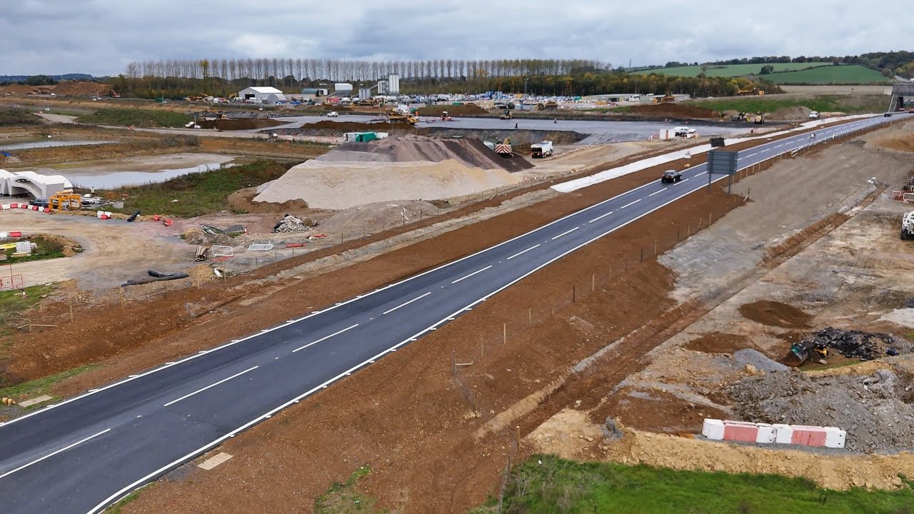HS2: New road layout at Chipping Warden October 2025