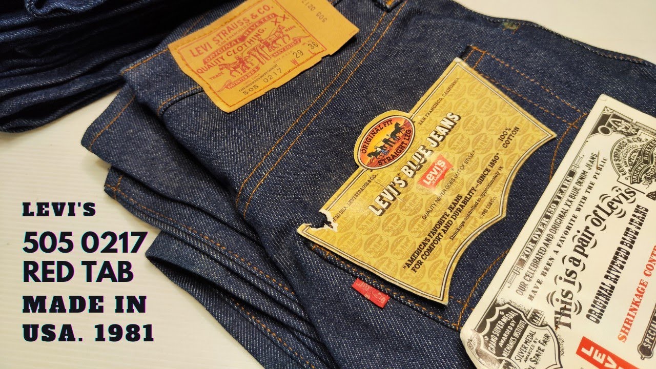 Levi's 505 0217 Red tab & black bartack Made in USA 1981