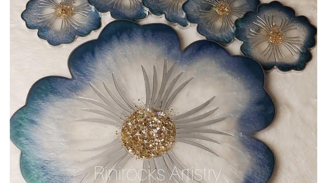 #43 - Resin Tray with coasters set -  bonus tip on how to use a paint pen for raised molds