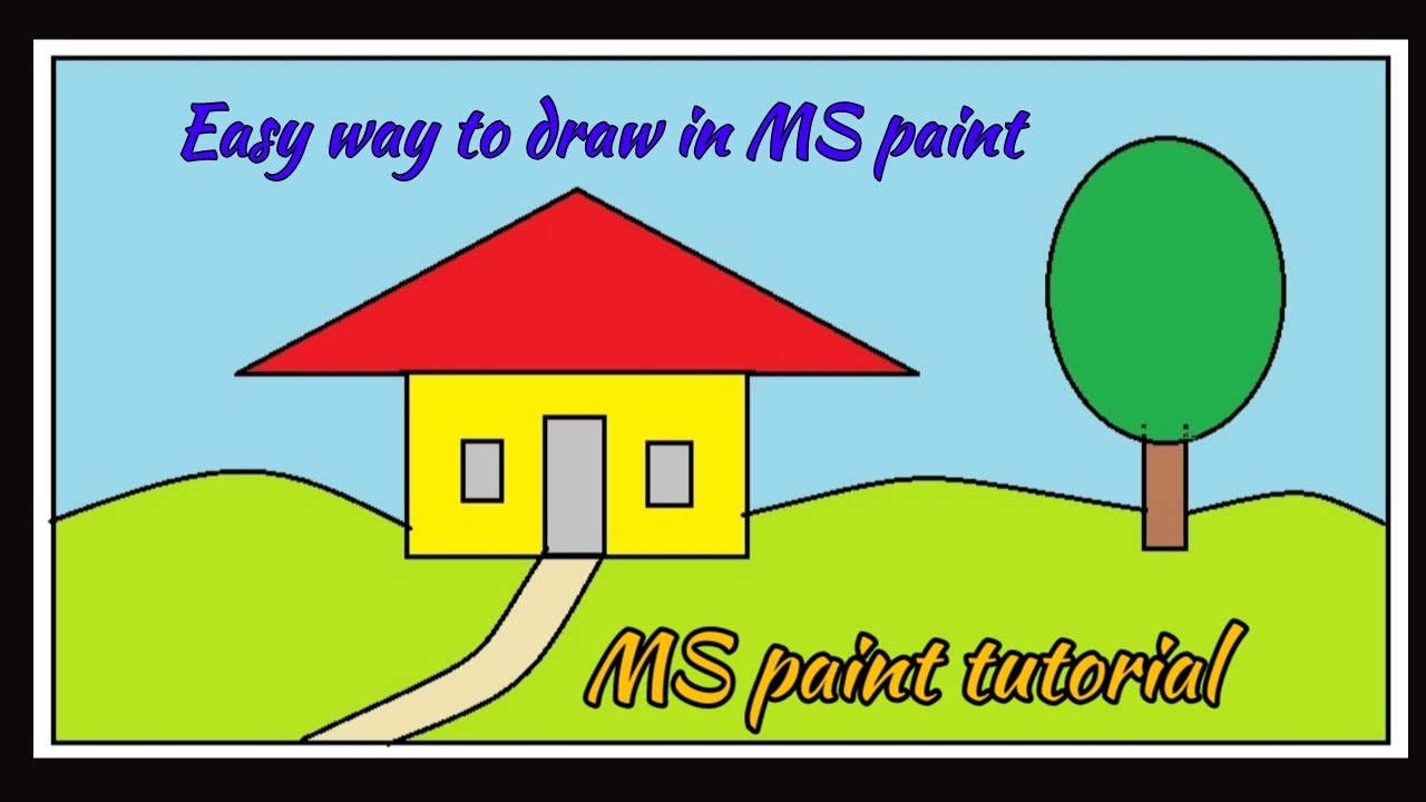 House Drawing | How to draw House in MS paint | MS paint tutorial | Easy MS Paint Drawing