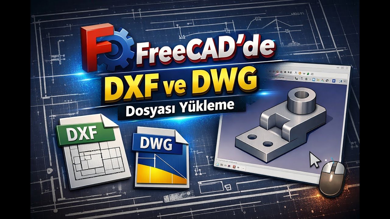 freecad dwg dxf yükleme.