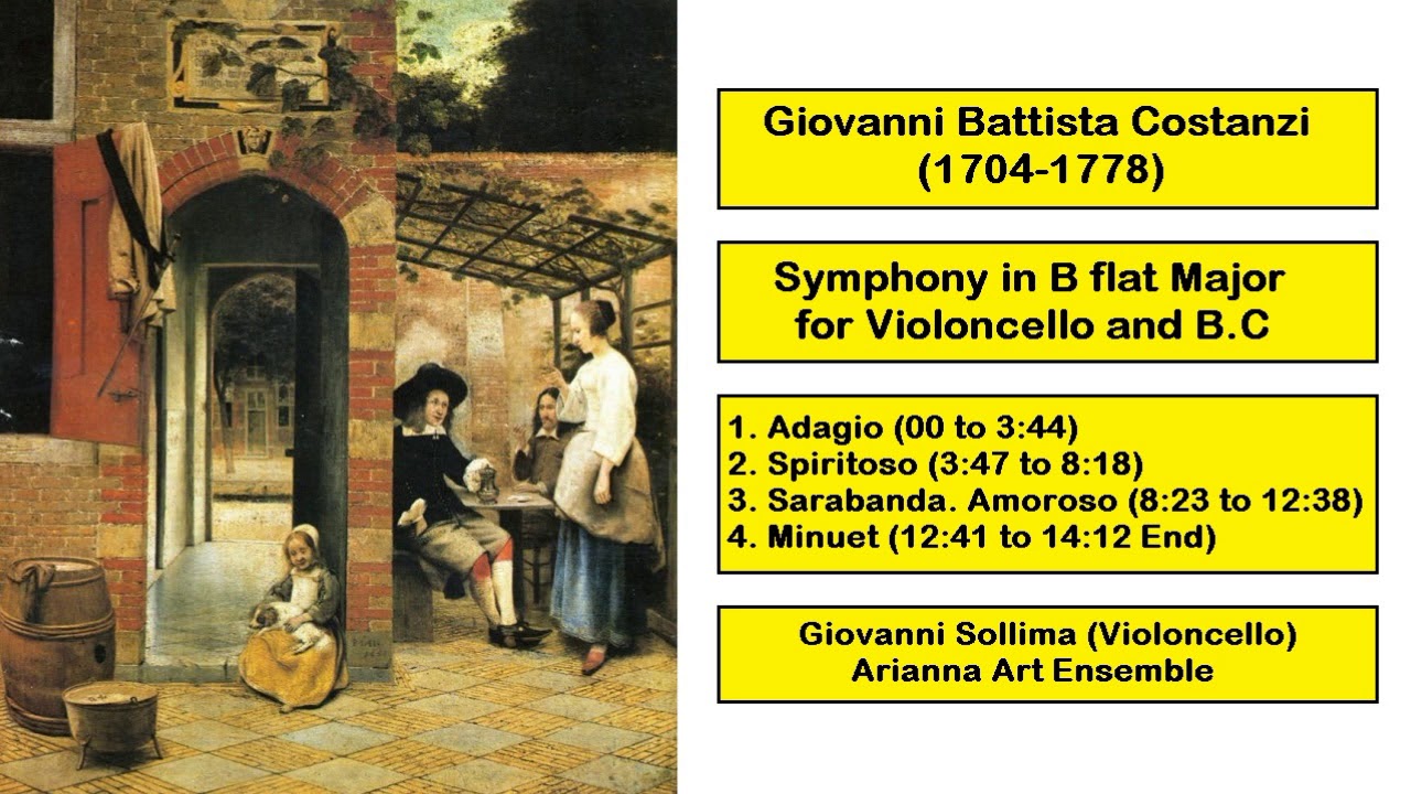 Giovanni Battista Costanzi (1704-1778) - Symphony in B flat Major for Violoncello and BC