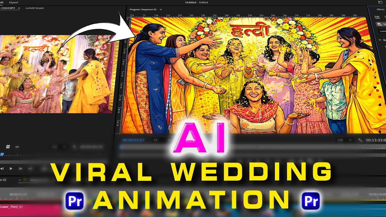Viral Trending AI Effects on a Wedding Teaser  | Full Hindi Tutorial | Premiere Pro 2025