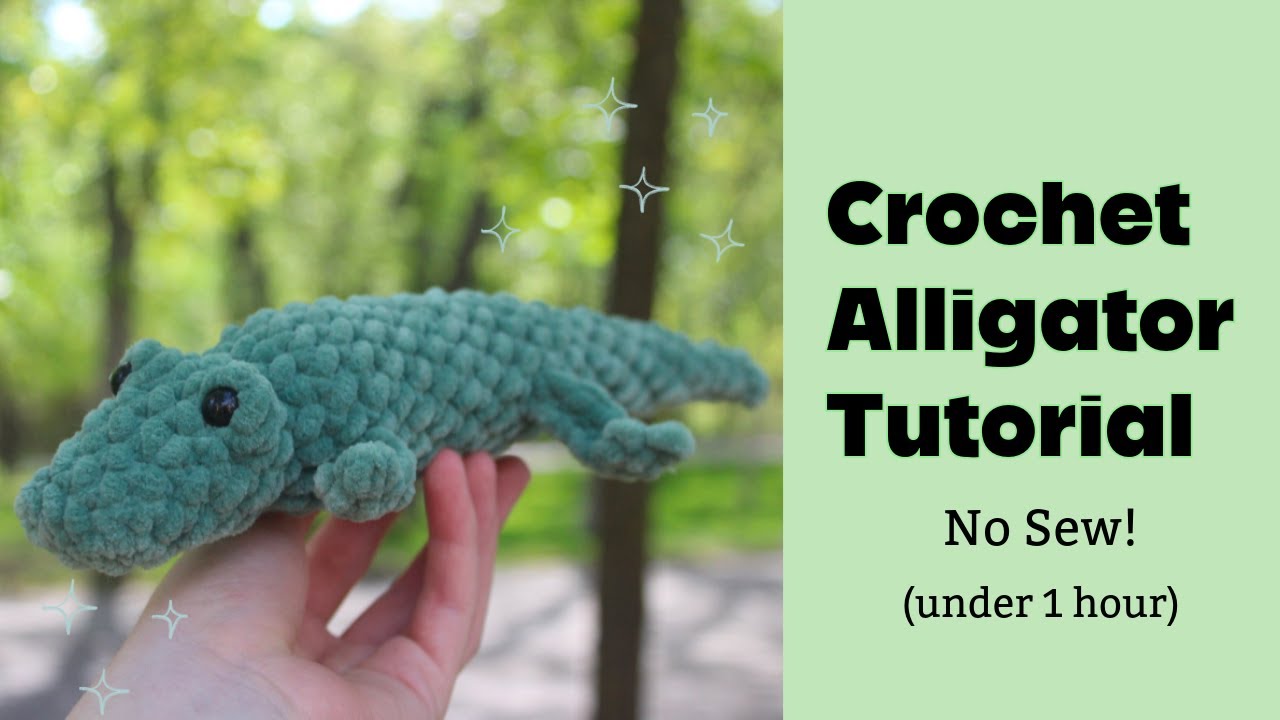 Crochet (no sew) alligator tutorial - Advanced Beginner Pattern - free amigurumi pattern