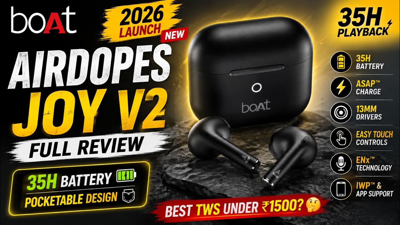 boAt Airdopes Joy v2 Review 🔥 35H Battery + 13mm Drivers | Best TWS Under ₹1500?