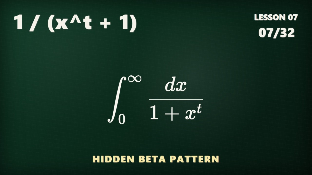 Calculus Pattern Recognition: The Integral of 1/(x^t + 1)