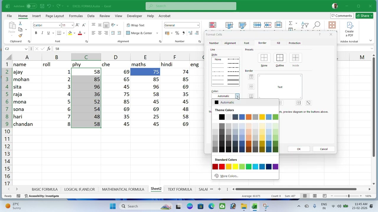 How to set cell style and create own cell style