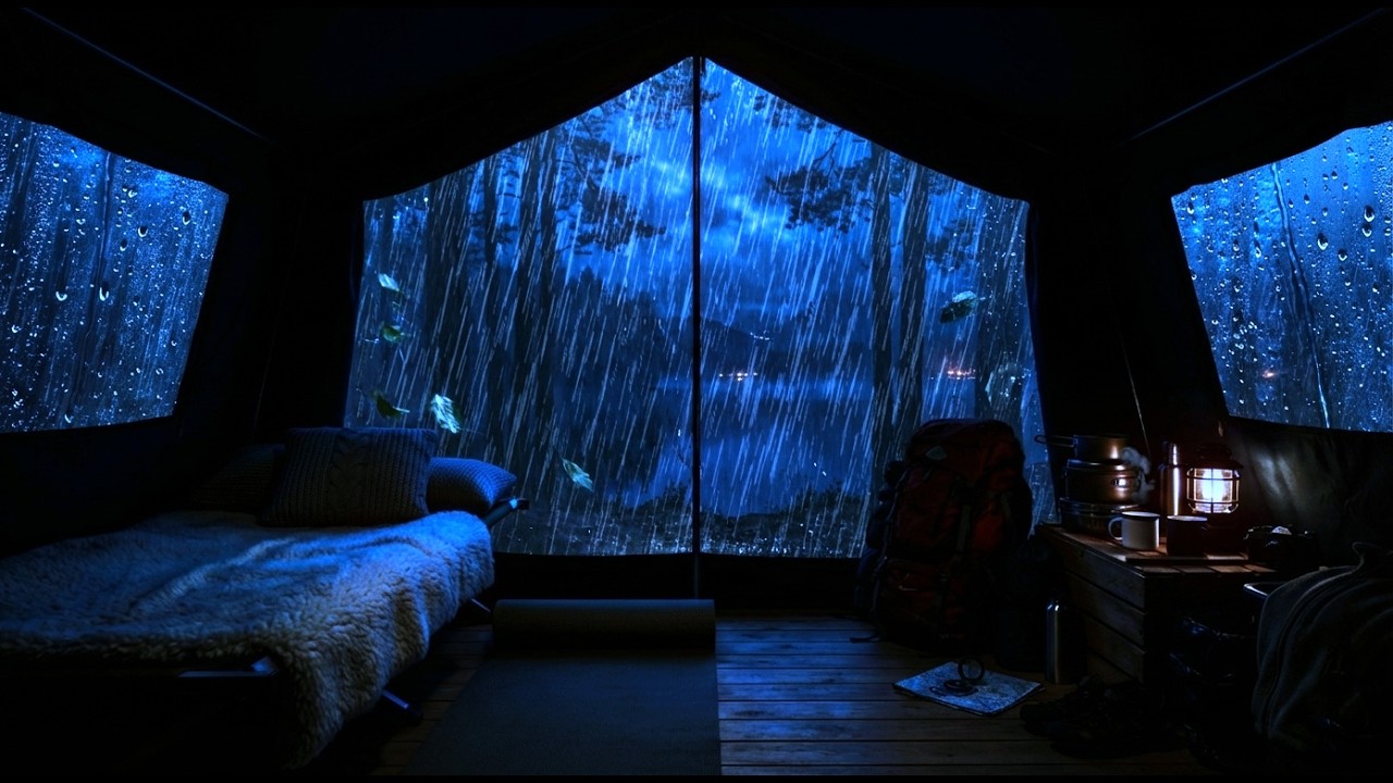 🔴 Endless Rainy Night Around a Lonely Forest Tent with Continuous Rain Sounds