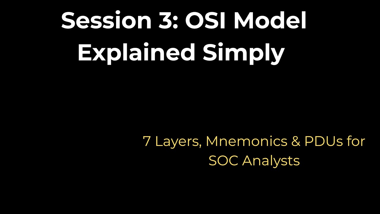 OSI Model Explained Simply | 7 Layers, Mnemonics & PDUs for SOC Analysts