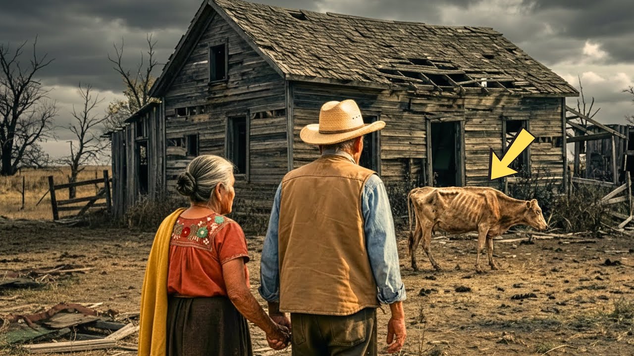 DOS ANCIANOS ABANDONADOS LLEGARON A UNA GRANJA DESIERTA… PERO LA VACA QUE SALVARON CAMBIÓ TODO.
