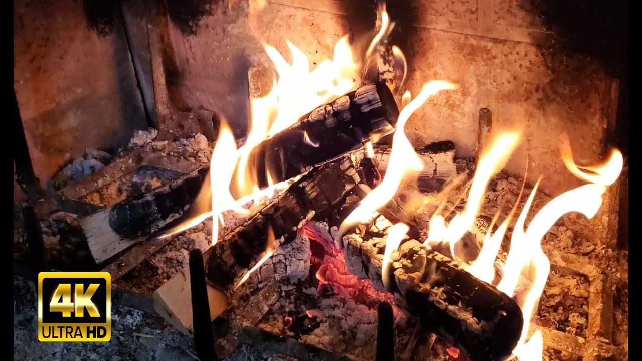 🔥Real Fireplace Burning with No Loop. Real Time & Real Fire Sounds for your Sleep or Study  [4K UHD]