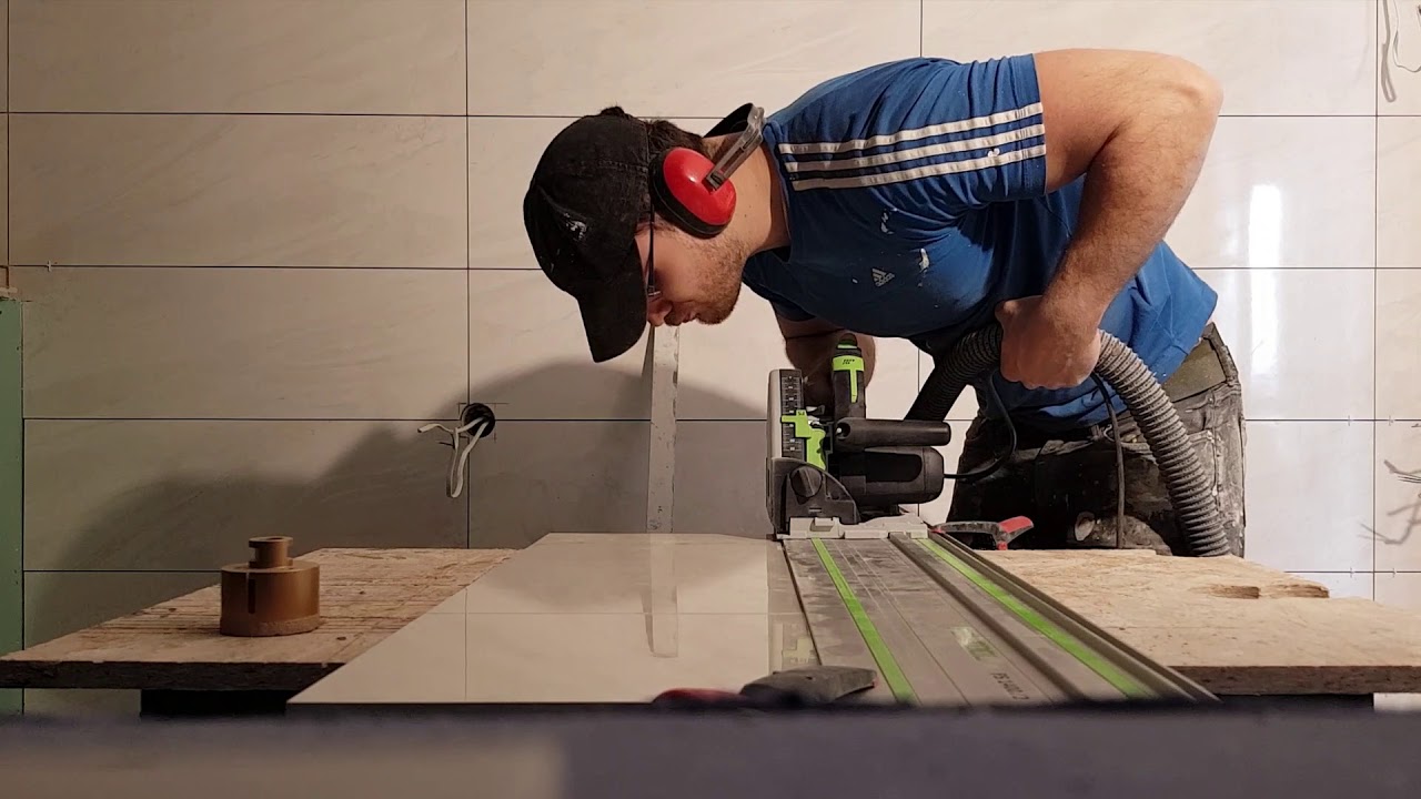 Plyteliu pjovimas / Festool TS 55 tile cutting