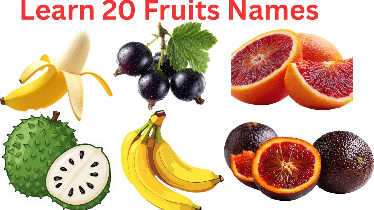 “Learn 20 Fruits Names in English & Hindi 🍎 Fun Fruit Learning for Kids!”