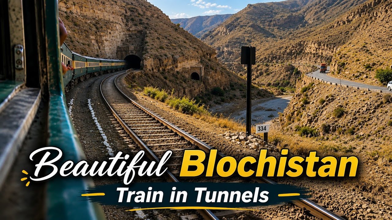 6.49 Mints of Mesmerizing BOLAN Pass Blochistan | Train Going through Tunnels & Mountains 2023