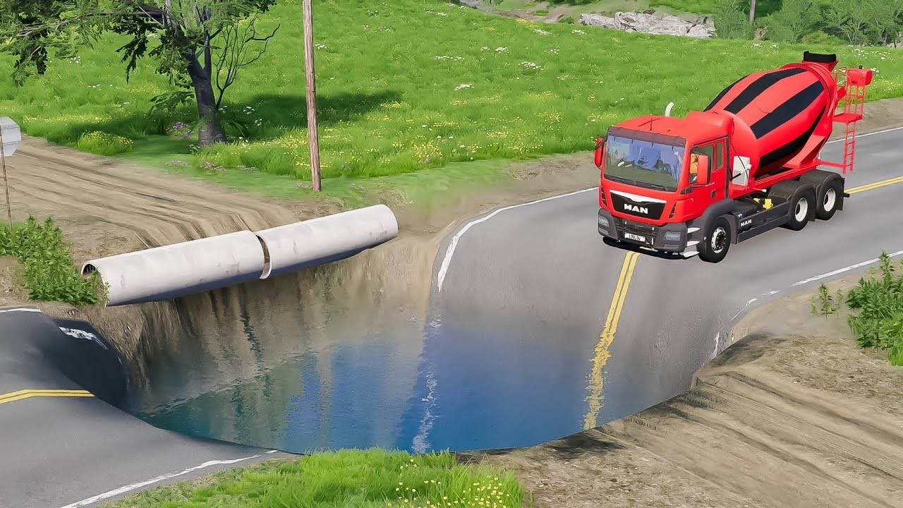 Cars vs Giant Pit #9 – BeamNG.Drive