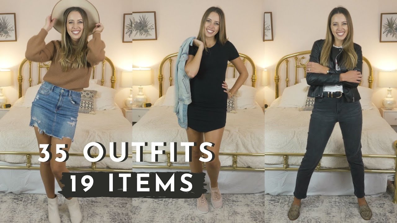 HOW TO BUILD A TRAVEL CAPSULE WARDROBE - 19 pieces for 35 outfits (perfect for a carry on!)