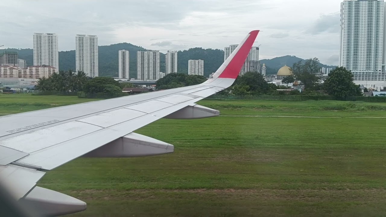 AirAsia landing at Penang International Airport (21-9-2024)