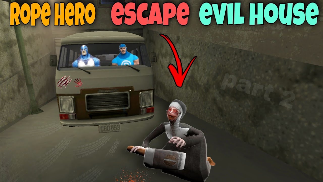 rope hero escape evil nun house | save rope hero | black eagle 2.0