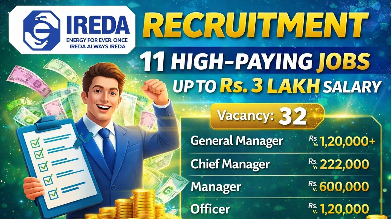 🔥 IREDA Recruitment 2026 | ₹3 Lakh Salary 😱 | 32 Vacancies | Apply Now!