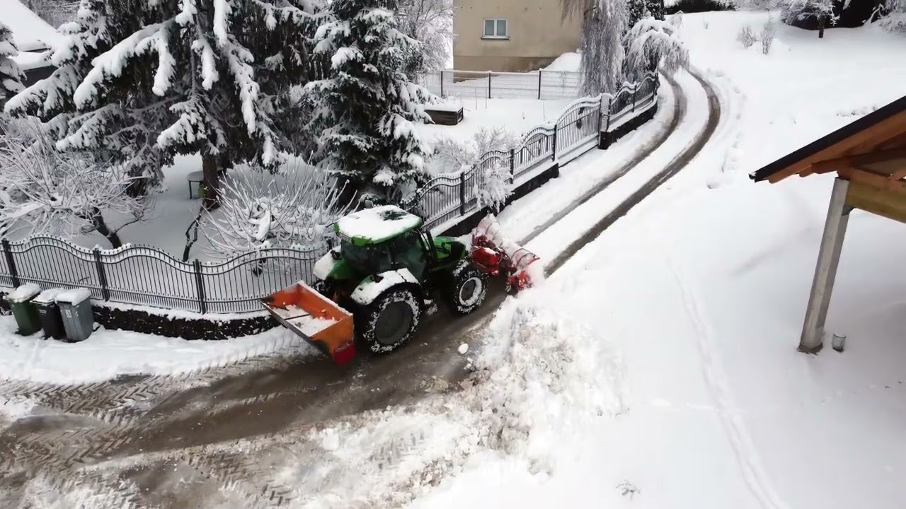 Zimska služba - Deutz Fahr 5110p & Intertech PSSHV 3,2m ❄️ Winterdienst / Snow plowing❄️ MEKAT ❄️