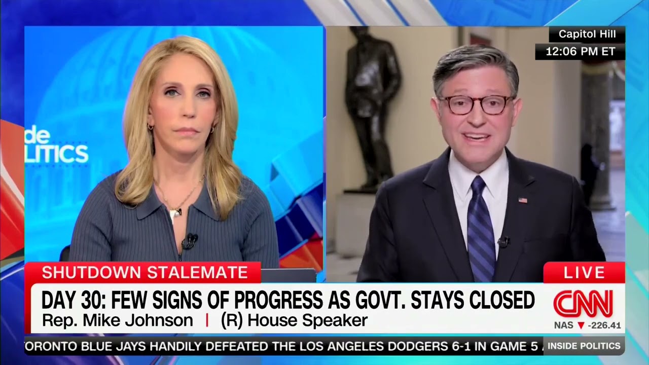Спикер Джонсон присоединяется к программе &laquo;Inside Politics&raquo; с Даной Баш на CNN