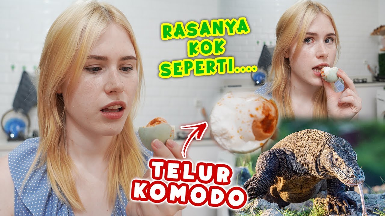 PRANK ISTRI BULE MAKAN TELUR BEBEK ASIN / TAPI BILANGNYA TELUR KOMODO 🤣