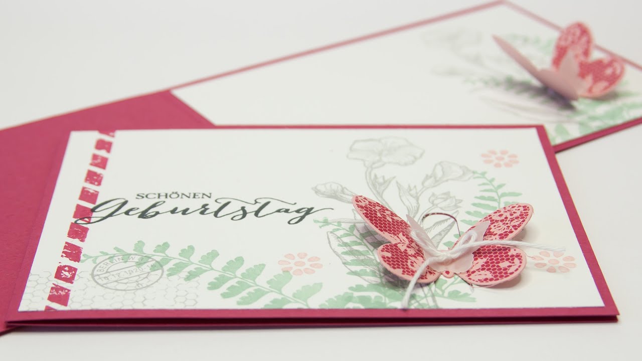 Geburtstagskarte mit Schmetterlingsverschluss - Stampin' Up!