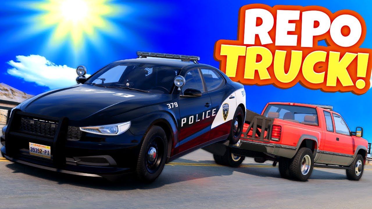 I Used a Repo Tow Truck to STEAL Police Cars in BeamNG Drive Mods!