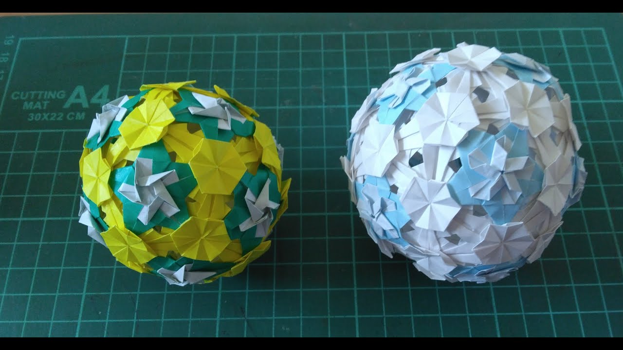 数を変えて２種類のくす玉を作ってみた