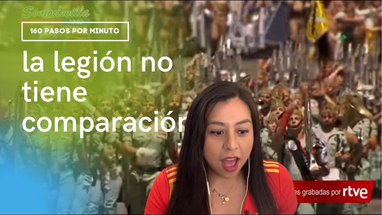 Los legionarios desfilando el día de las fuerzas armadas