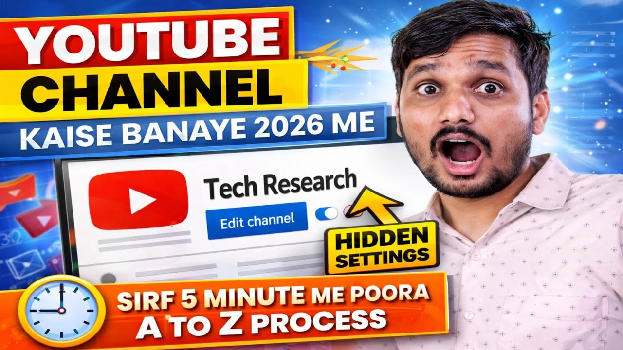 Mobile Se YouTube Channel Kaise Banaye 2026 | Step by Step Hindi | Youtube Tech Research 