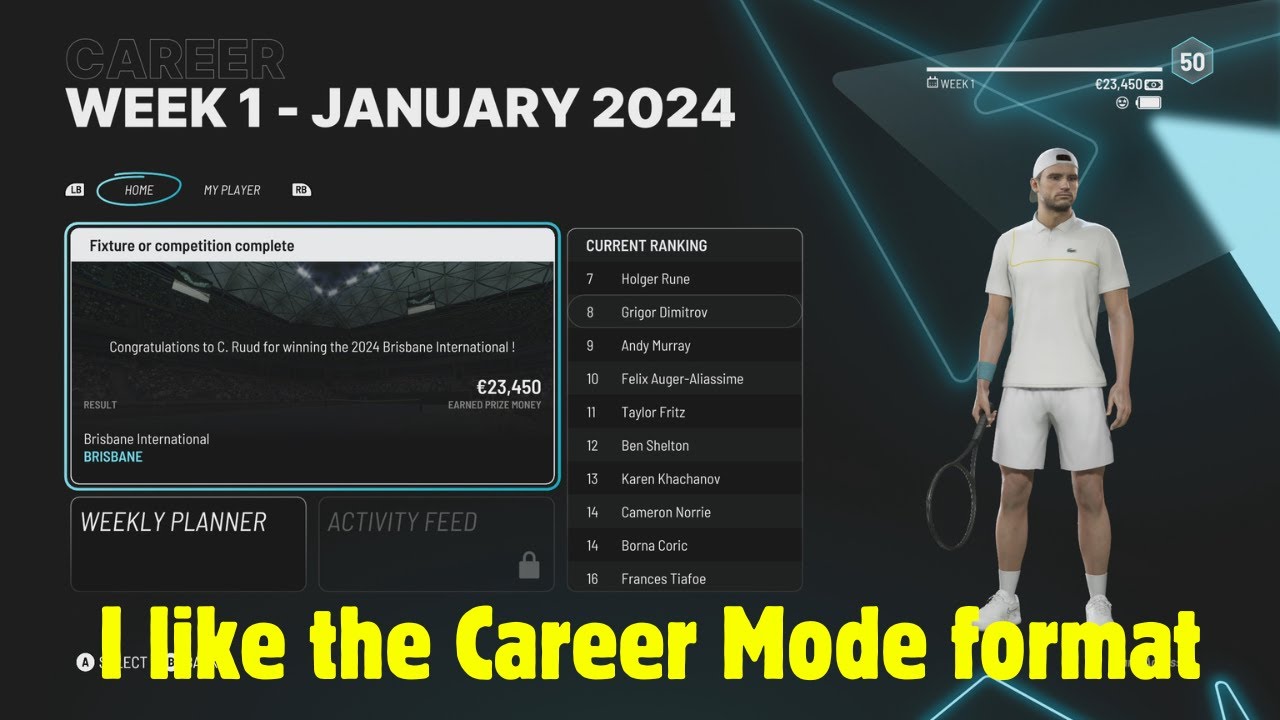 TIEBREAK | Career Mode feels better than Topspin 2k25 | Challenger/250 /500/1000/Grand Slam Gameplay