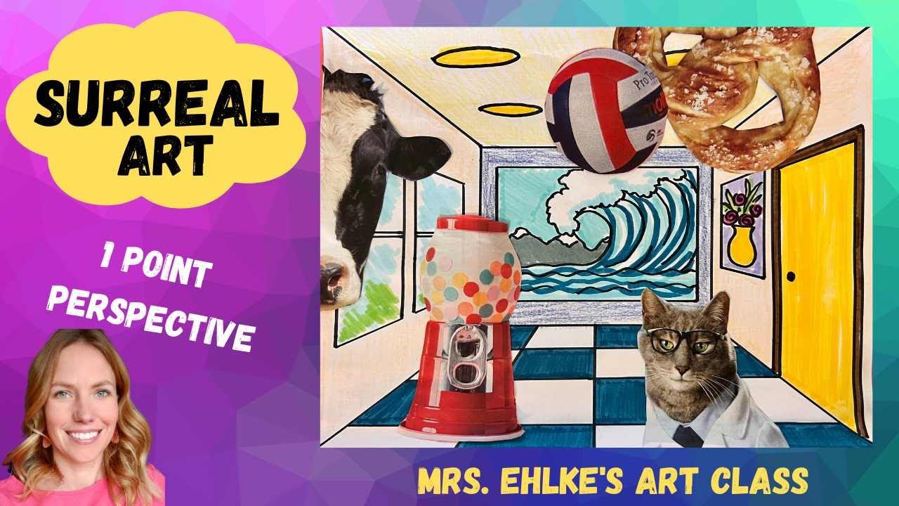 Surrealism Room in 1 Point Perspective