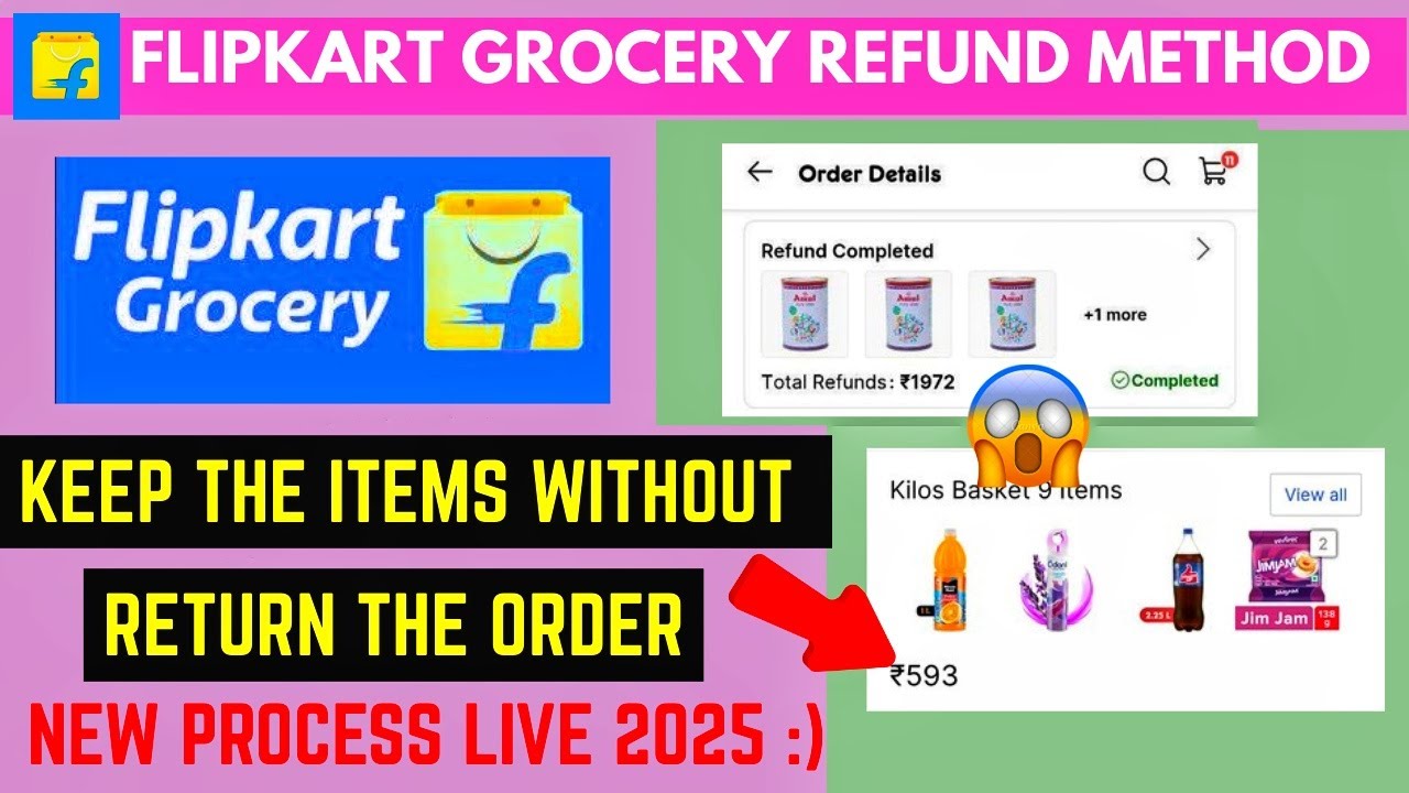 Flipkart Grocery Refund Method| Without Return The Product|#flipcart