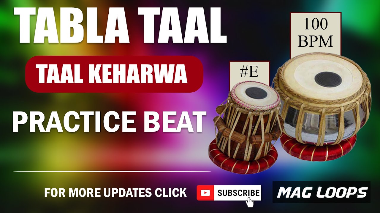 Fast Keherwa Tabla Taal For Practice  | 100 BPM | Scale F# | Mag loops
