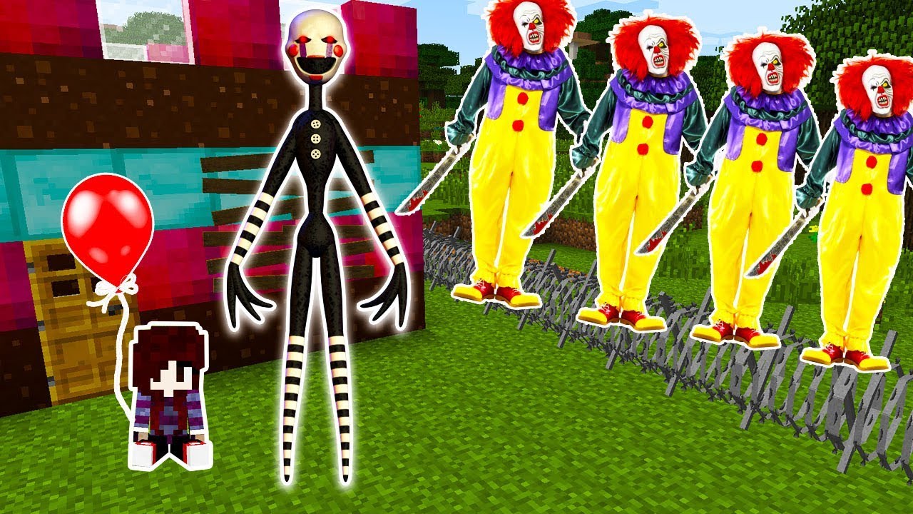 PUPPET ANIMATRONIC PROTEGE BEBÊ DE UM APOCALIPSE DE PALHAÇO IT A COISA NO MINECRAFT