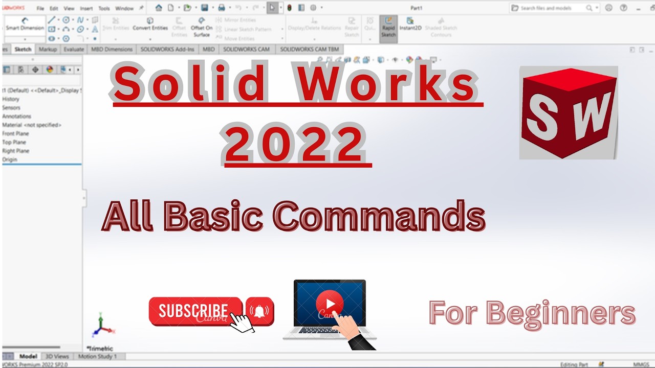 Introduction of Solid Works Basic Commands for Beginners