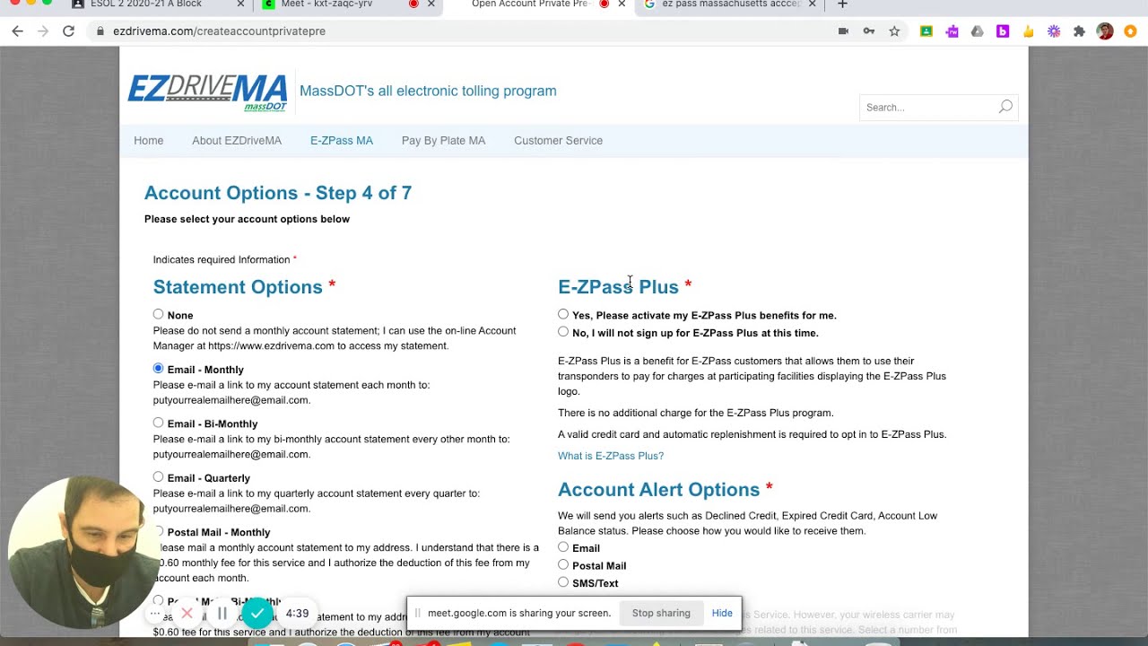 How to sign up for EZ pass MA