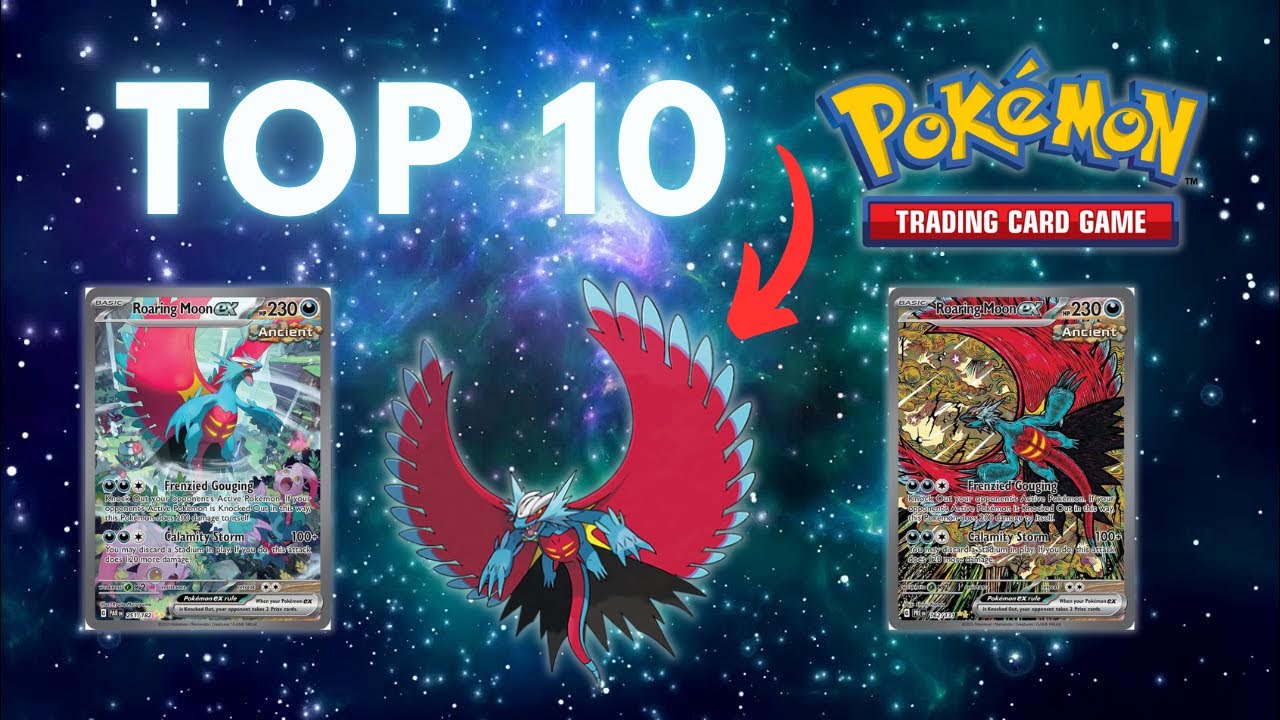 Top 10 EXPENSIVE Roaring Moon Pokemon Cards 👀 #top10 #pokemon #roaringmoon #pokemoncards