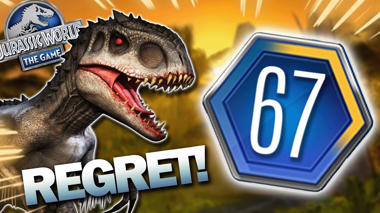 Повышение уровня до 67 в игре Jurassic World.
