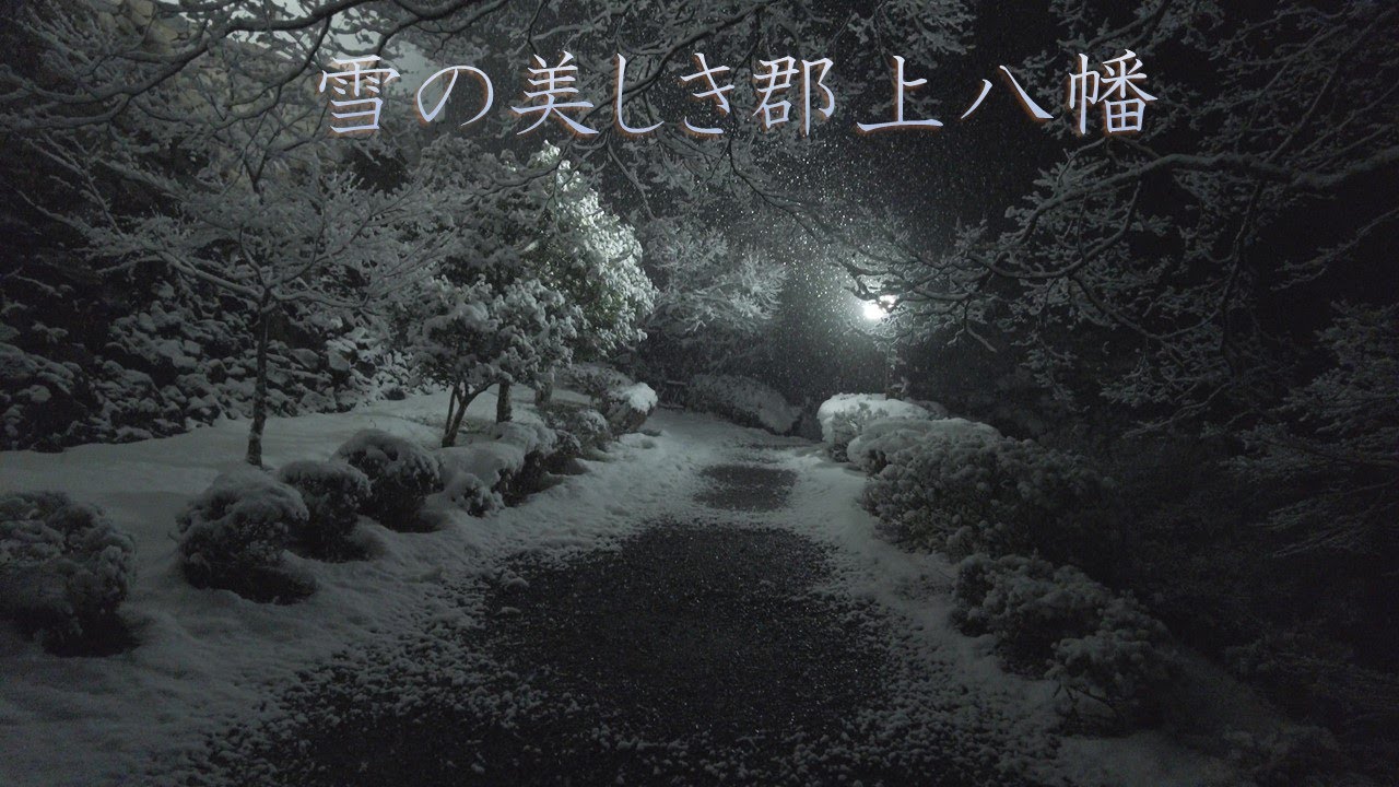 【4K 雪降る城下町と郡上八幡城】Gujo City, which was selected as a famous water in Japan with beautiful snow scenes