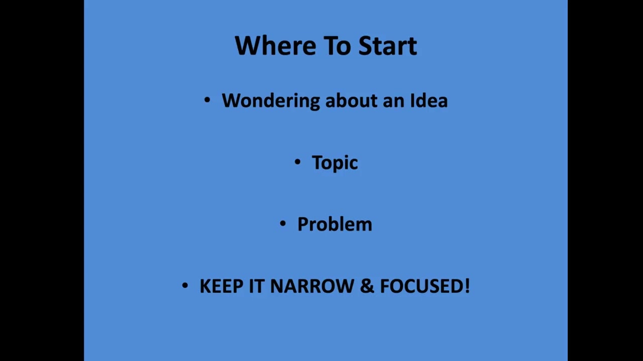 Developing a Research Topic