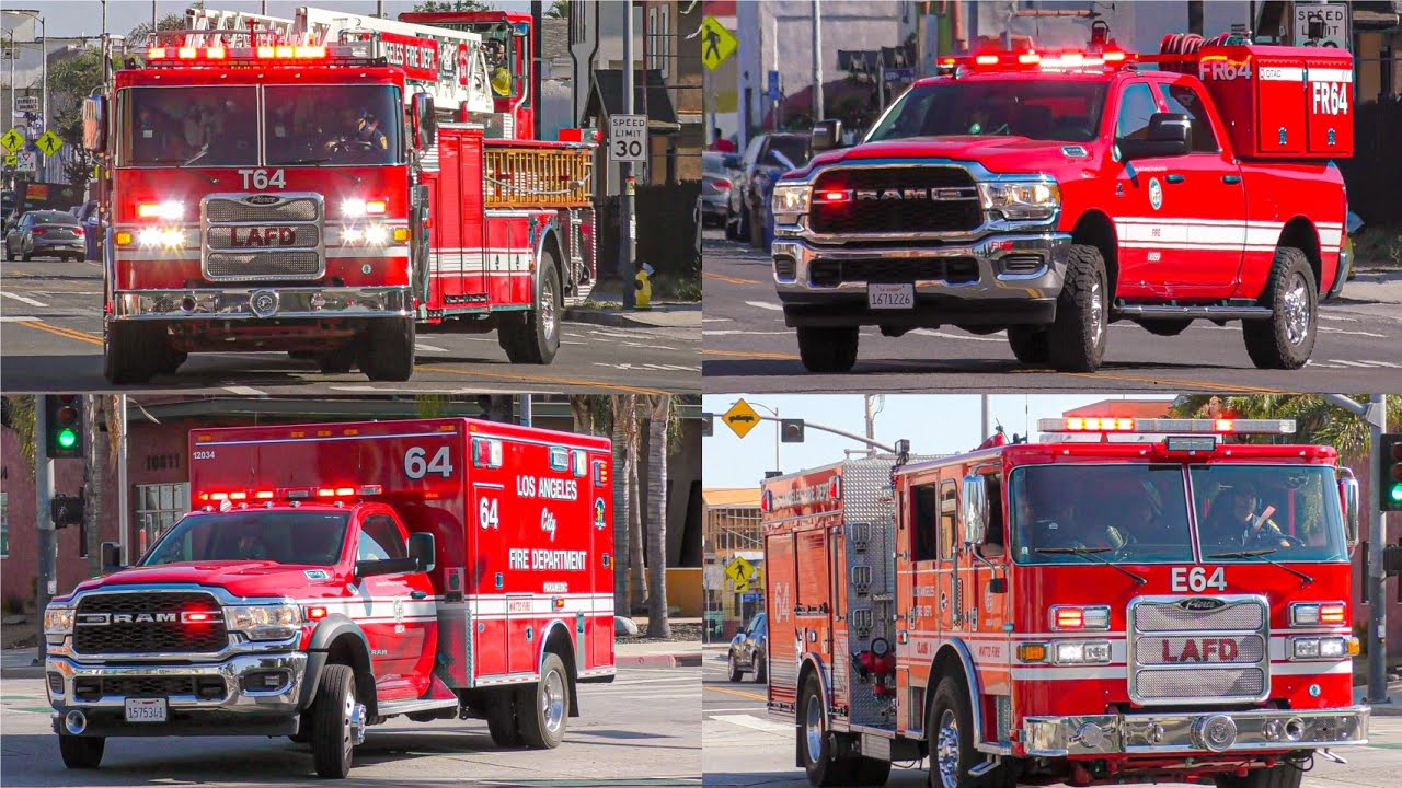 LAFD Station 64 Units Responding
