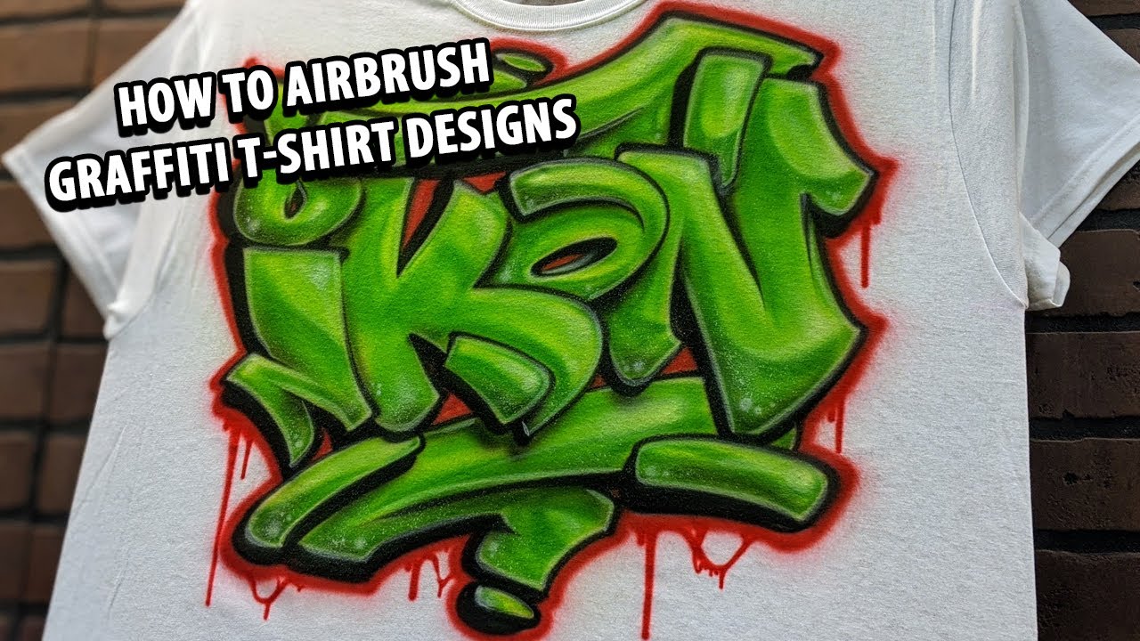 Step by Step Graffiti Design Airbrush T shirt Tutorial | "IKON"