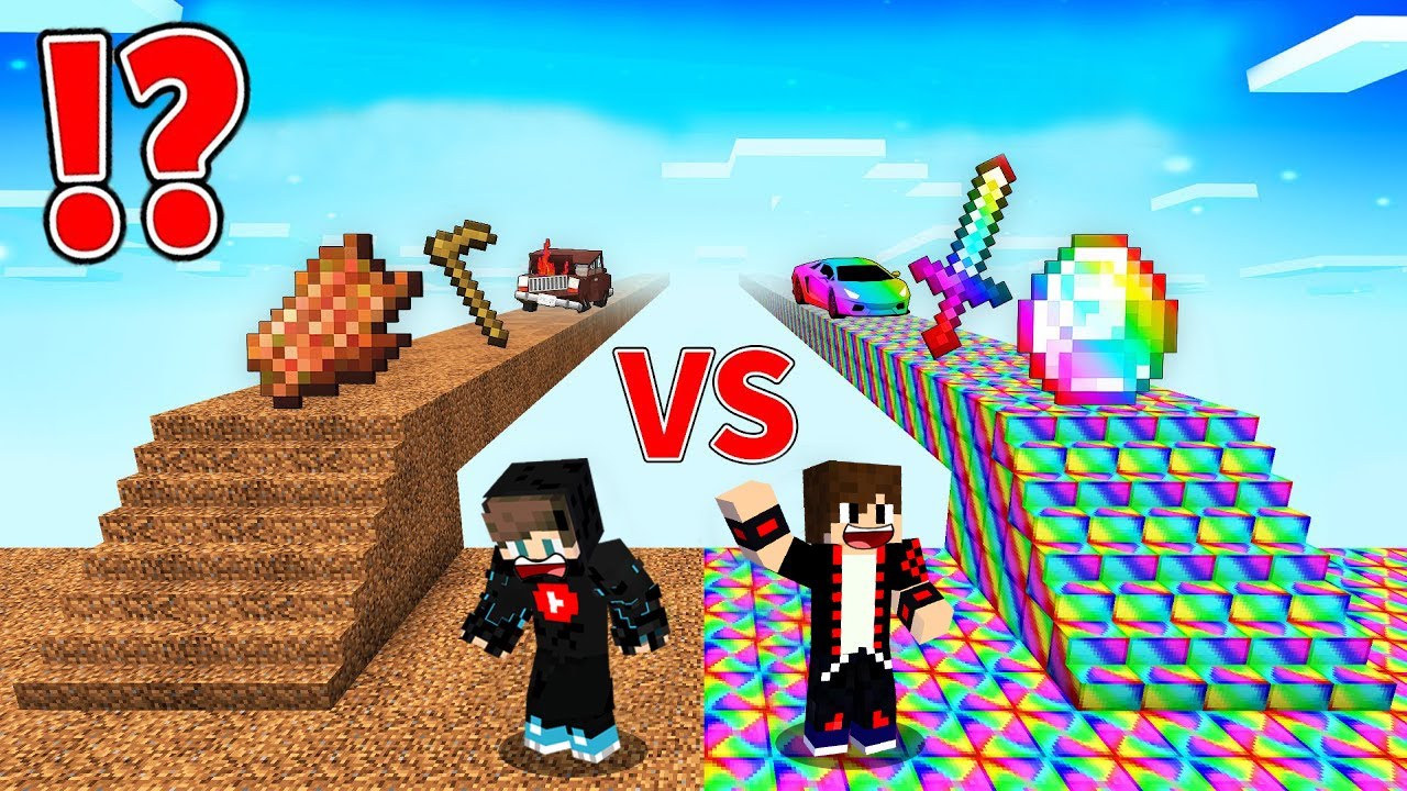 ماين كرافت : حـرب طريق بلوكات الحظ ولكن الحظ خارق !!؟ 🔥😱