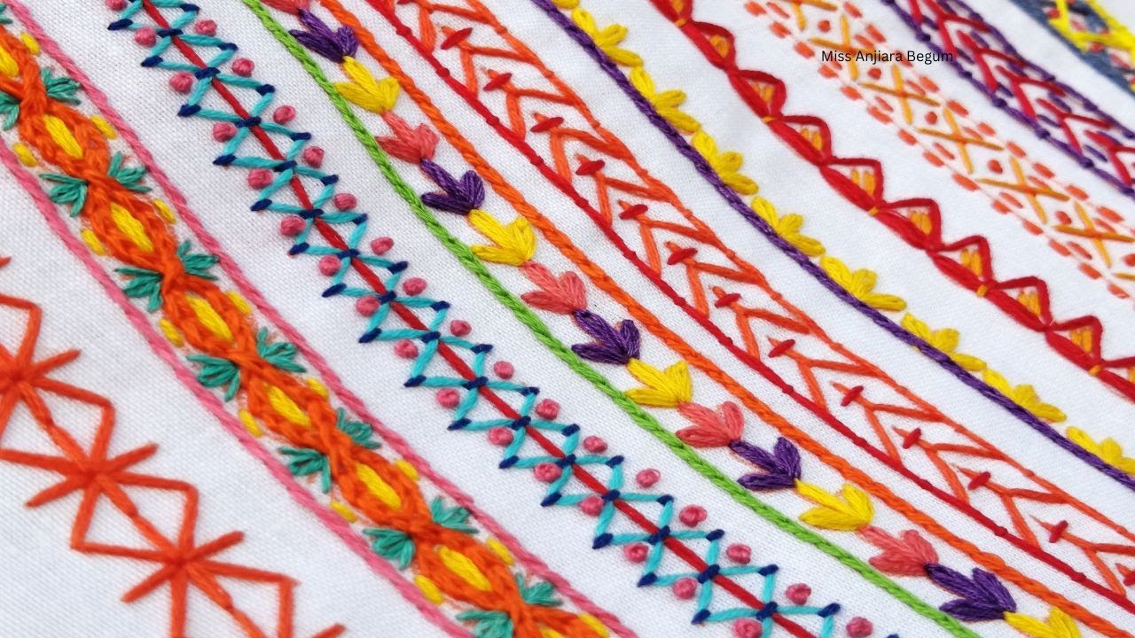 Learn 10 Charming Hand Embroidery Borders for Your Dress,  DIY Fashion Trends