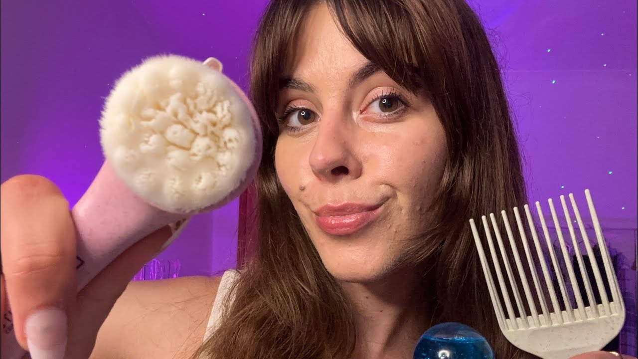 1 Hour of ASMR For Deep Sleep☁️Personal Attention, Hairplay, Skincare
