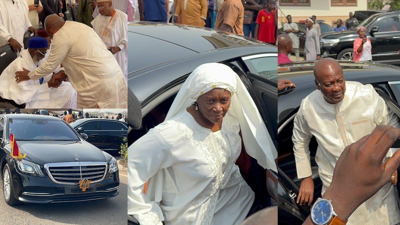 Prez John Mahama & Vice Naana Jane arrival @ National Mosque to seek 4 Devine protection to rule