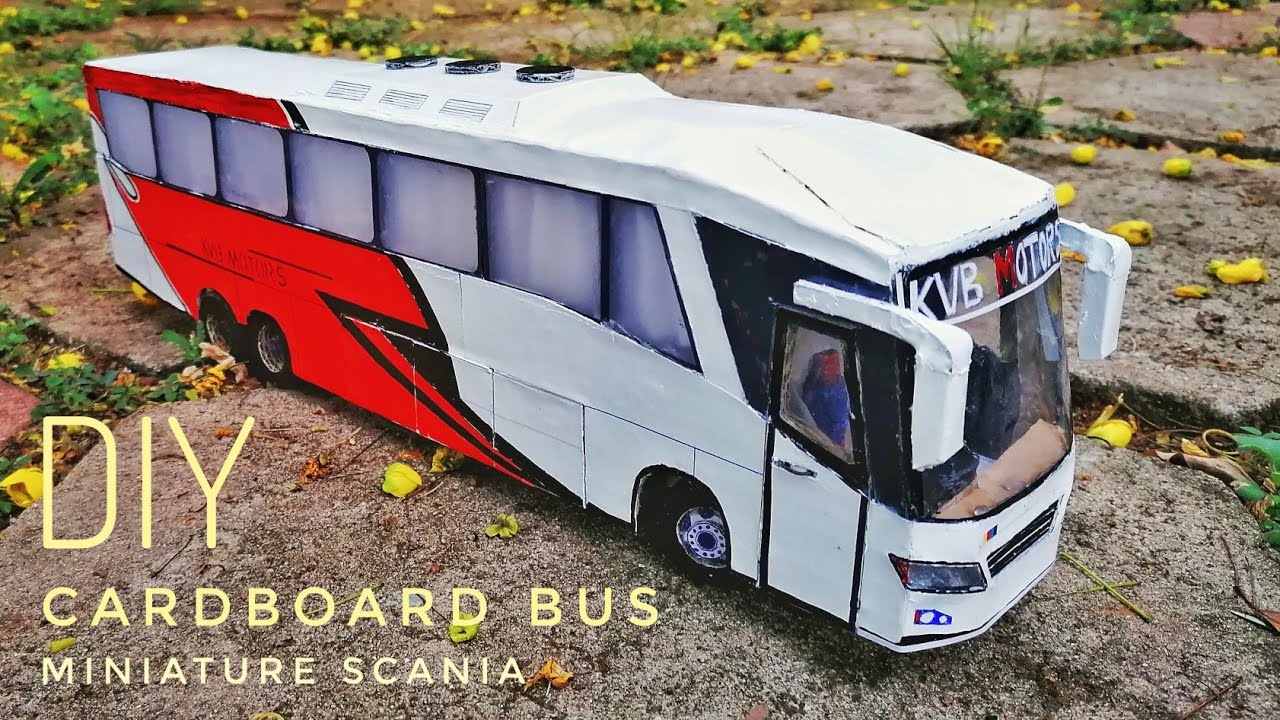 How to make #DIY #Cardboard Scania #bus | handmade | #miniature #bus interior | #making|KSRTC Garuda